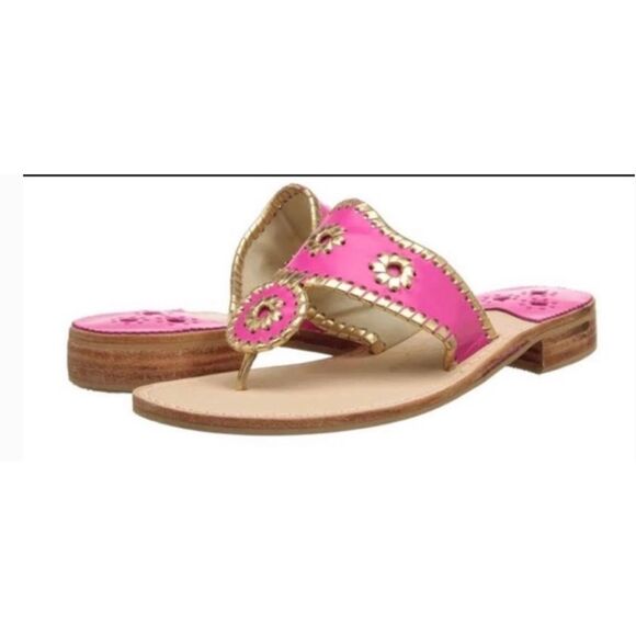 JACK ROGERS
Women's Jacks Flat Sandals in Pink/Gold  Size 11. Hard to find color - Picture 2 of 3